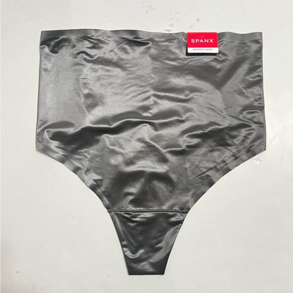 Spanx Shaping Satin Thong in Silver Moon 3X - Picture 7 of 14